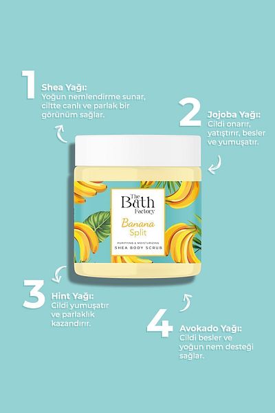THE BATH FACTORY The Bath Factory Banana Split Shea Body Scrub 300 g - peeling do ciała