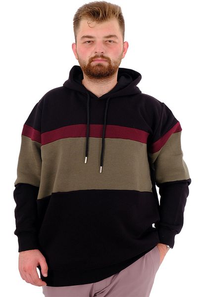 ModeXL Ανδρικό φούτερ - Mode XL, Μεγάλο μέγεθος, Φούτερ με 3 κλωστές, Μαύρο U24545
