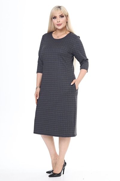 modayız Χειμερινό φόρεμα με διπλή τσέπη μεγάλου μεγέθους 36F-2466