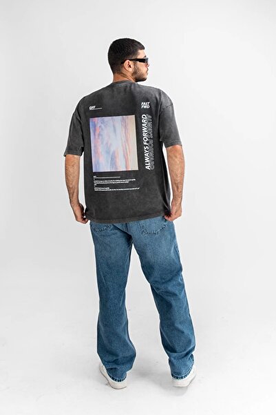 Sekizbiraltı Washable Black 1989 Back Printed Oversize Unisex T-shirt