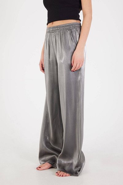 Addax Glossy Wide Leg Pants with Elastic Waist Pn8213-S4