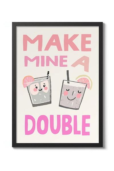 Taranist Paper Poster - Double Shot Cocktail Good Vibes Colorful Positive