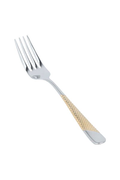 Alsaif Gallery Al Saif Gallery Steel Fork Set, Engraved, 6 Pieces - Silver