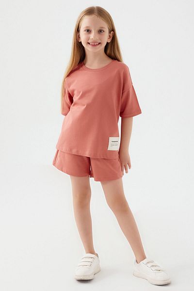 Rolypoly Future Begins with Us Brown Girls Shorts Set