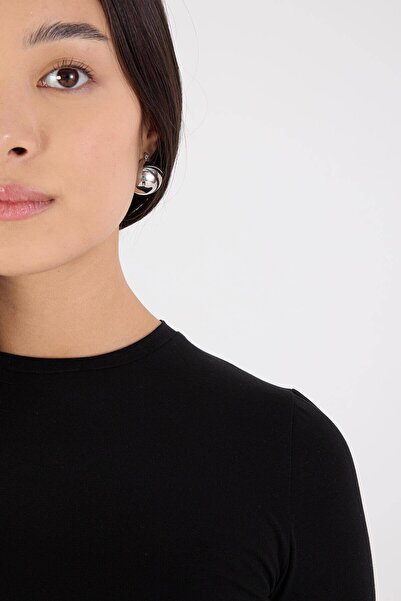 Addax T-shirt Crew Neck Basic Crop P0102-F1