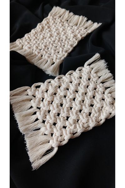 Ritzz Macrame Coaster Ecru