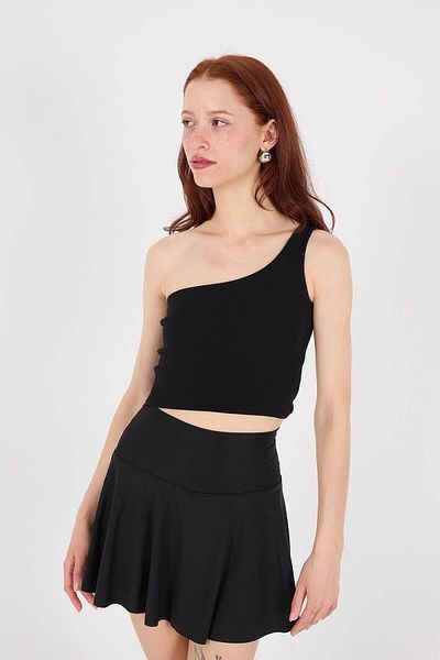 Addax Single Shoulder Crop Tank Top A13618-P13
