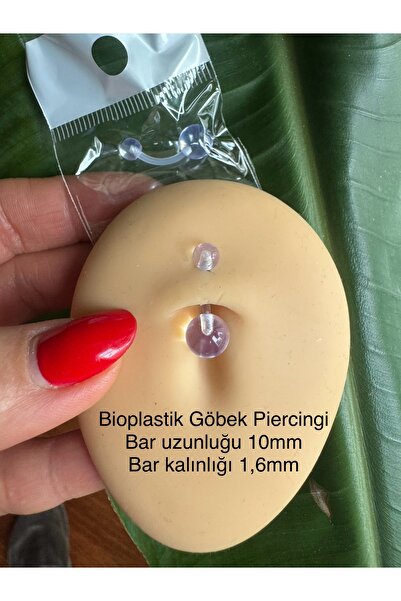 Bylin Bioplastik (bioplast) Görünmez Göbek Piercingi-Bar Uzunluğu 10mm-1 Adet