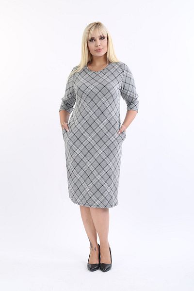 FARBAPLUS Φόρεμα με Τσέπες Jacquard Χειμερινό Plus Size 30a-2173