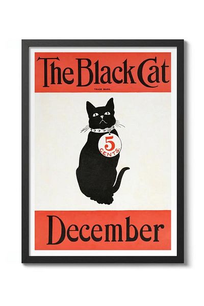 Taranist Paper Poster - Black Cat Black Cat Poster Retro