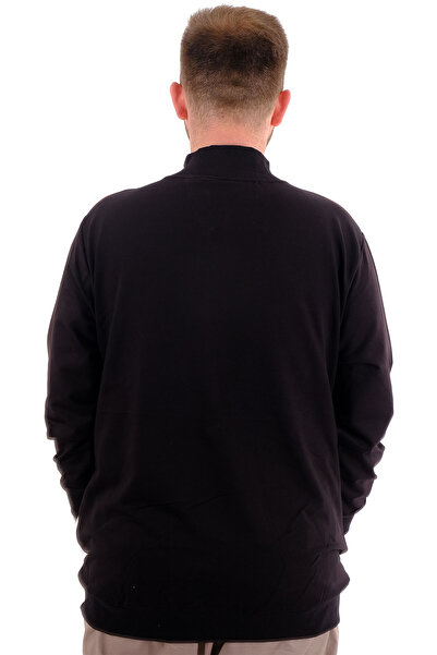 ModeXL BROOKLYN U24522 - Чорна чоловіча кофта, з високим коміром і застібкою-блискавкою, великий розмір (Mode XL)