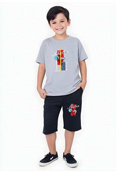 panios kids Skater Štampano Dvostruka kapa za dečake Sa džepovima Capri Set g...