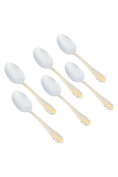 Alsaif Gallery Al Saif Gallery Steel Tea Spoons, 6 Pieces - Gold
