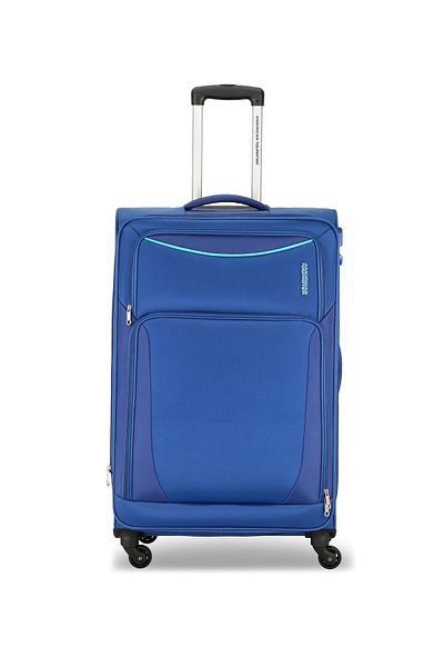 American Tourister حقيبة سفر بورتلاند سوفت سبينر كبيرة 78 سم باللون الأزرق
