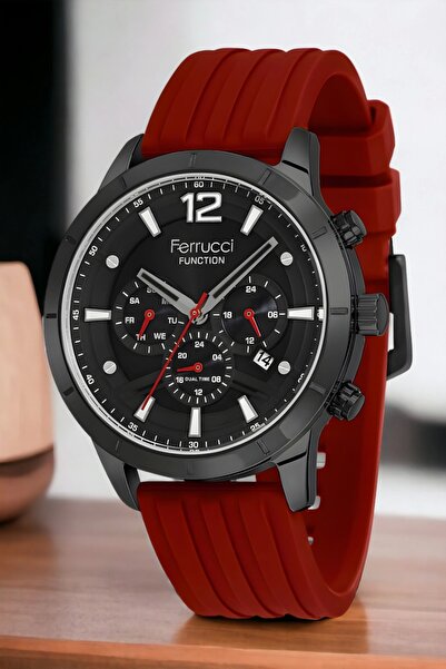 Ferrucci Function, 3atm, Kırmızı Renk Erkek Kol Saati, Fcf.13568fs.04 Sdfer137