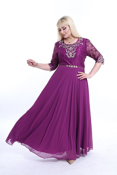 modayız Βραδινό φόρεμα με κέντημα δαντέλα Plus Size F10-2354