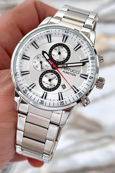 Ferrucci Function Men Wrist Watch Silver Steel Band 3Atm Water Resistant Sdfer091