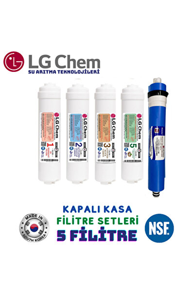 LG Chem 5 Li Filitre Seti Gümüş İyonlu Tatlandırıcı Filitreli Kapalı Kasa Su Arıtma Cihazları Için