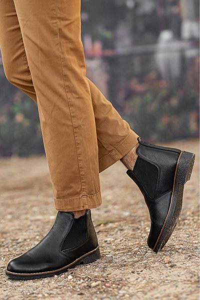 MY GROSS SHOES Men's Chelsea Elastic Black Boots Daily Guaranteed