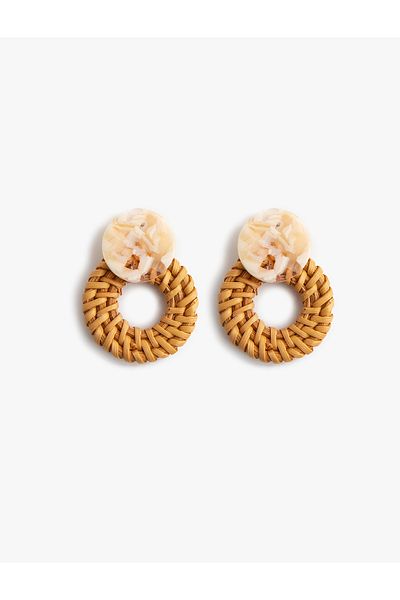 Koton Geometric Straw Earrings