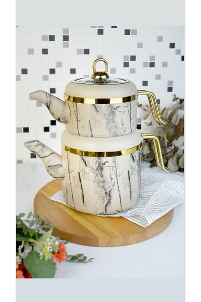 Bayev 201294   Model Marble Cream Granite Teapot