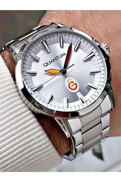 Quantum Original Licensed Steel Cord Steel Case Galatasaray Fan Men's Wristwatch
