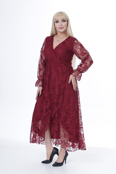 modayız Rochie din dantelă cu mânecă lungă cu rever dublu 20Y-2449