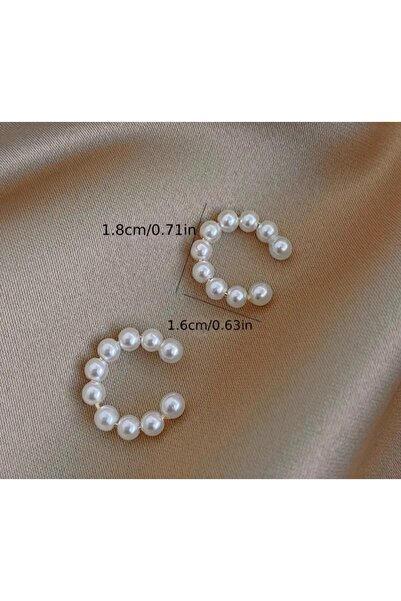 Idilduru kozmetik 2'li inci görünümlü eklem küpe