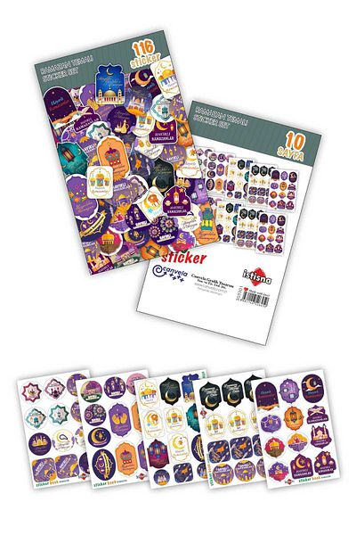 İstisna 90 bucăți Ramadan Bear Set de autocolante de bun augur Ramadan Autocolant Cadou Ramadan Pack