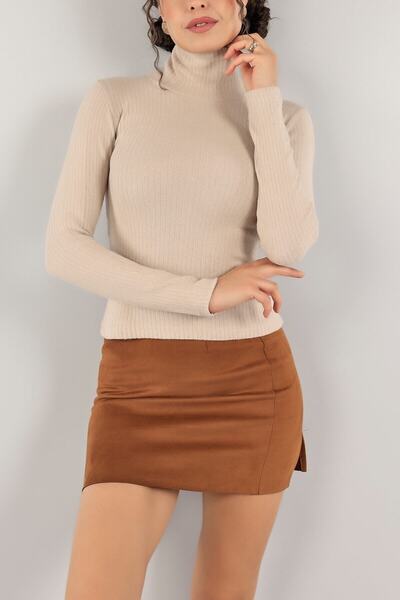 Aslında Look Ribbed Knitwear Long Sleeve Throat Slim Fit Bady - Pictures Have Reference - Close Fit Body Wraps