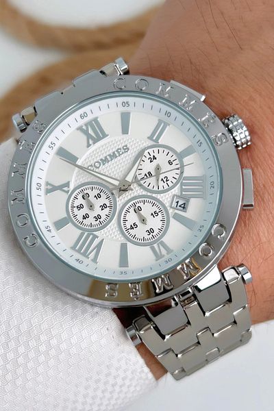 COMMES Men's Wristwatch Functions Active Silver Color Steel Cord Sdcms033