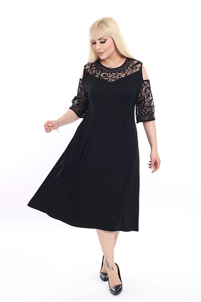 modayız Plus Size Comfortable Evening Dress 17D-2381