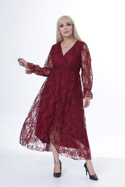 modayız Rochie din dantelă cu mânecă lungă cu rever dublu 20Y-2449