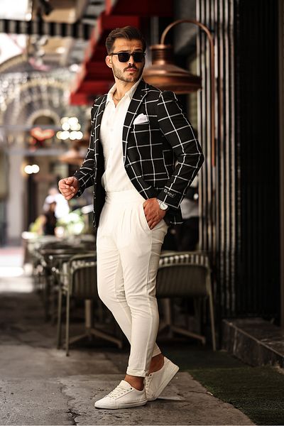 BERDA Italian Style Mono Collar Blazer Jacket Men