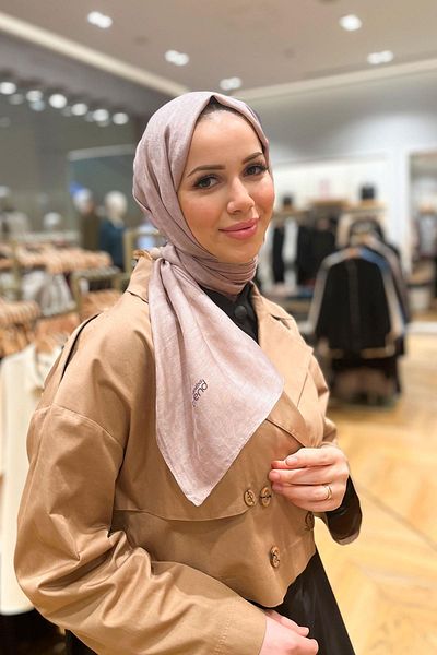 Armine Lia Shawl Cotton ATS2LIA-2332 Καφές με γάλα