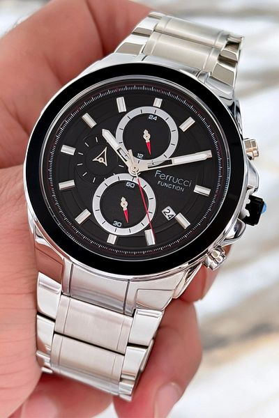 Ferrucci Steel Cord Function Men's Wrist Watch Silver-Black New Season Sdfer084