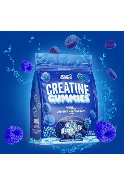 applied nutrition Creatine Gummies, Blue Raspberry, 80 Gummies