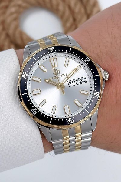 Bigotti Men's Wristwatch All Functions Active Silver-gold Sdb002