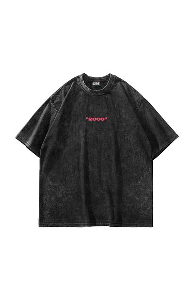 Sekizbiraltı Μπλουζάκι Unisex με στάμπα Asperitas που πλένεται μαύρο oversize