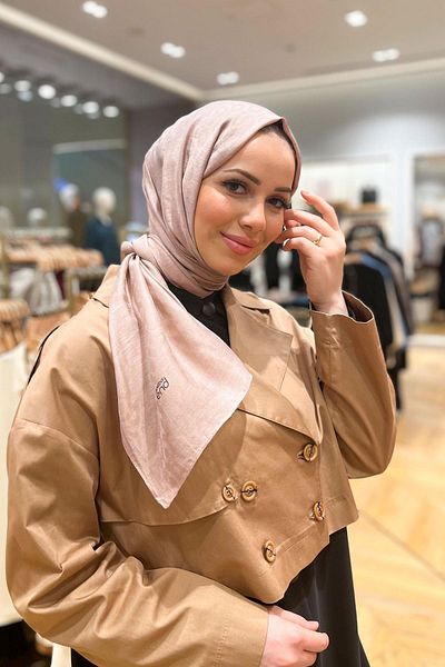 Armine Lia Shawl Cotton ATS2LIA-2332 Καφές με γάλα