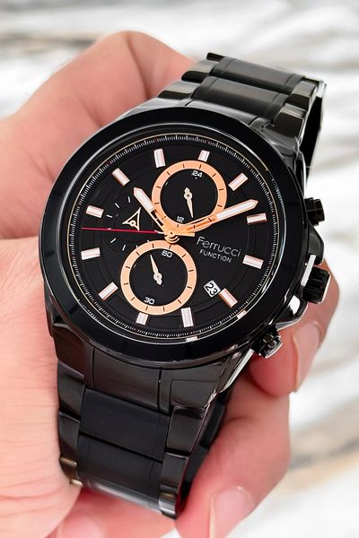 Ferrucci New Season Men's Black Wristwatch - Steel Cord Function, Sdfer084