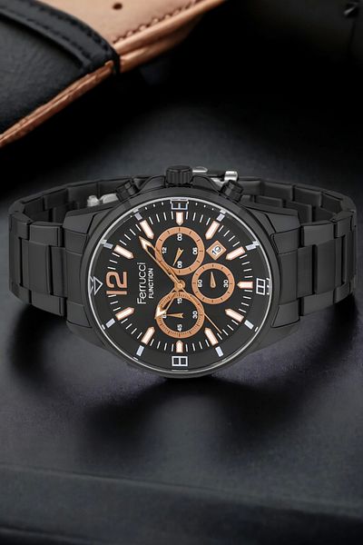 Ferrucci Black-Rose Men's Wrist Watch - Fcf.13110Fm.02 Bracelet Gift Sdfer117