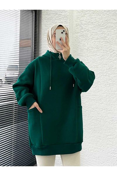 MELEK ARAZ Emerald Pocket Oversize Women's Sweat
