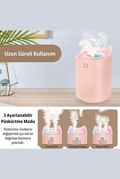 Genel Markalar Ev-ofis Ultrasonik Hava Nemlendirici 3000ml Double Buhar Makinesi Ve Aroma Difüzörü