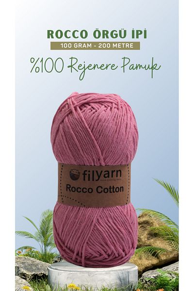 Filyarn Rocco 100g Βαμβακερό Σετ 4 - Πλεκτό νήμα Ιδανικό για Punch, Amigurumi και χειροποίητο