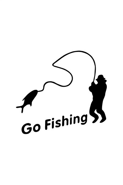 Generic Brand Go Fishing Sticker 20 X 20 cm