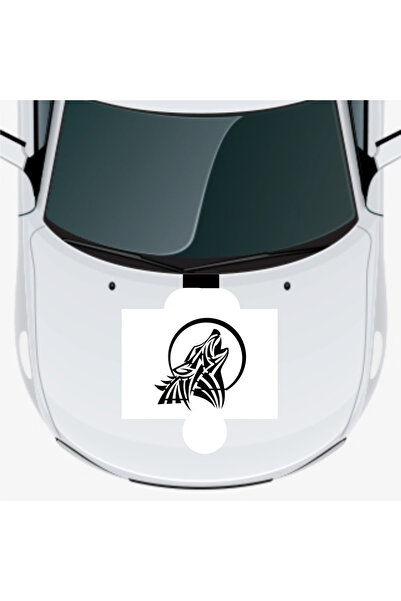 pınaxar Wolf and Full Moon Car Hood Sticker A+ Quality 40 X 40 cm Durable