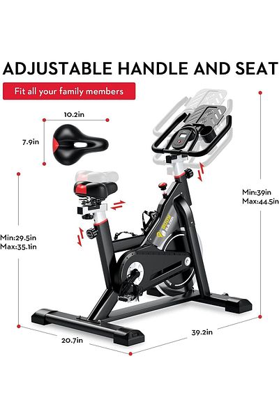 Body Builder Spin Bike, White & Silver, 1 Piece