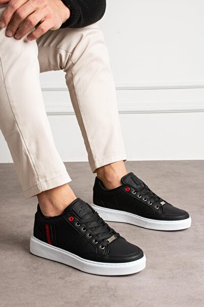 L.A Polo حذاء رياضي كاجوال للرجال باللونين الأبيض والأسود 525