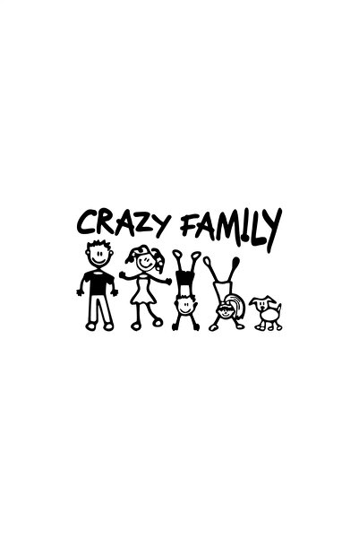 Generic Brand Crazy Family Wall Decor Quality Quality Sticker 40 X 24 cm